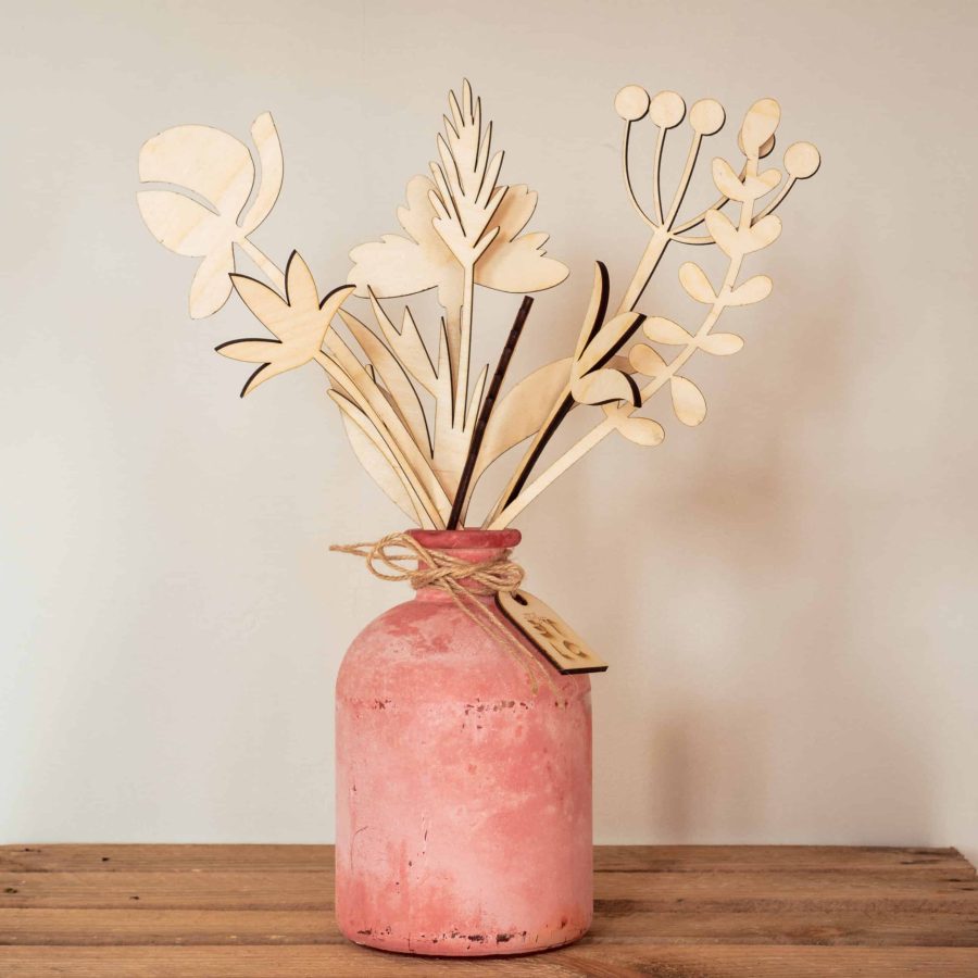 Houten bloemen - Afbeelding 1