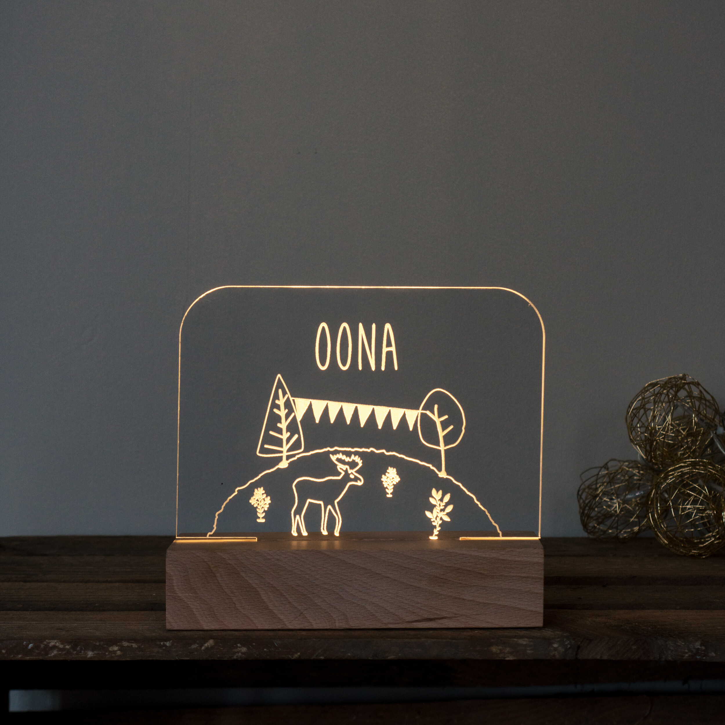 Gepersonaliseerd lampje nachtlampje geboortekaartje