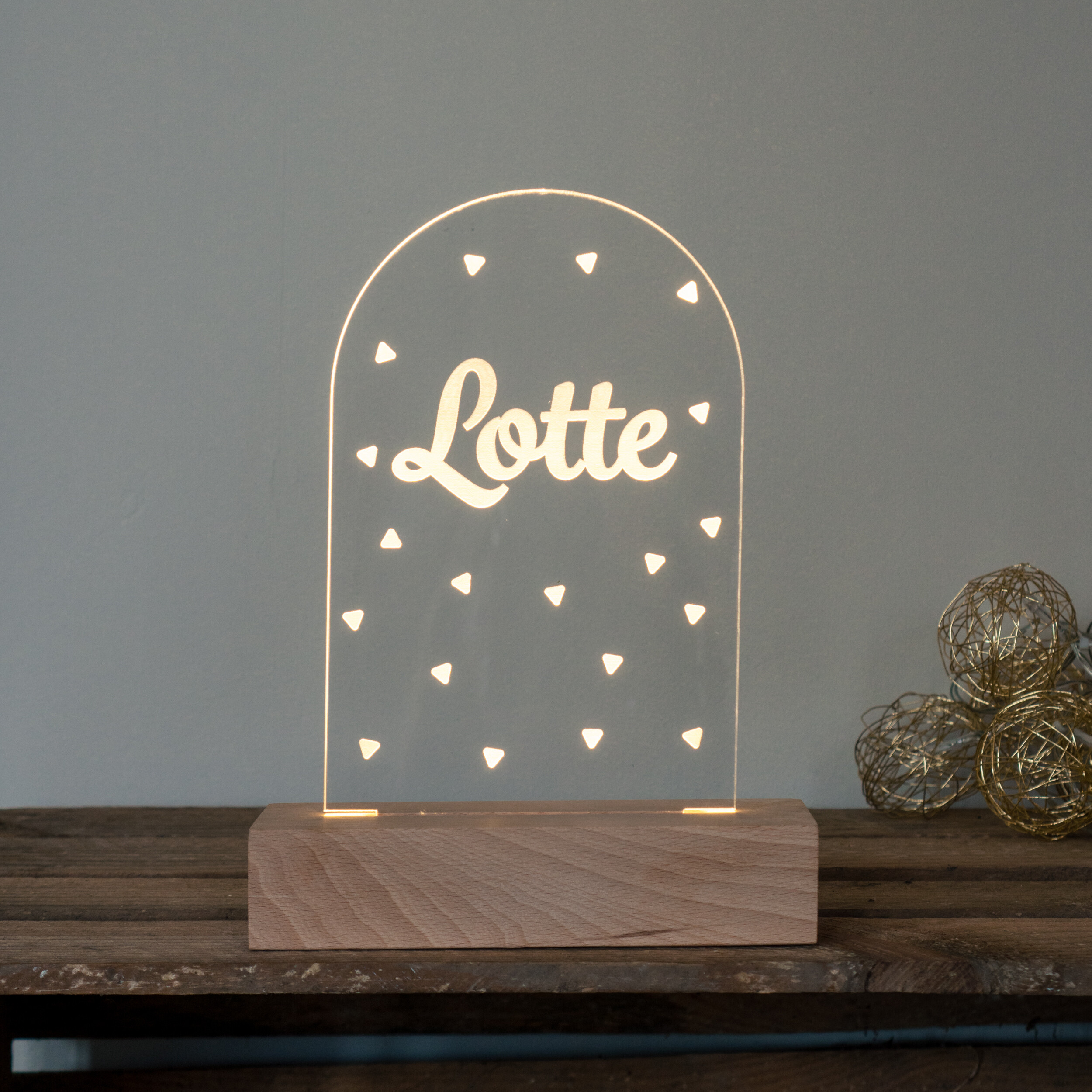 Gepersonaliseerd lampje nachtlampje geboortekaartje