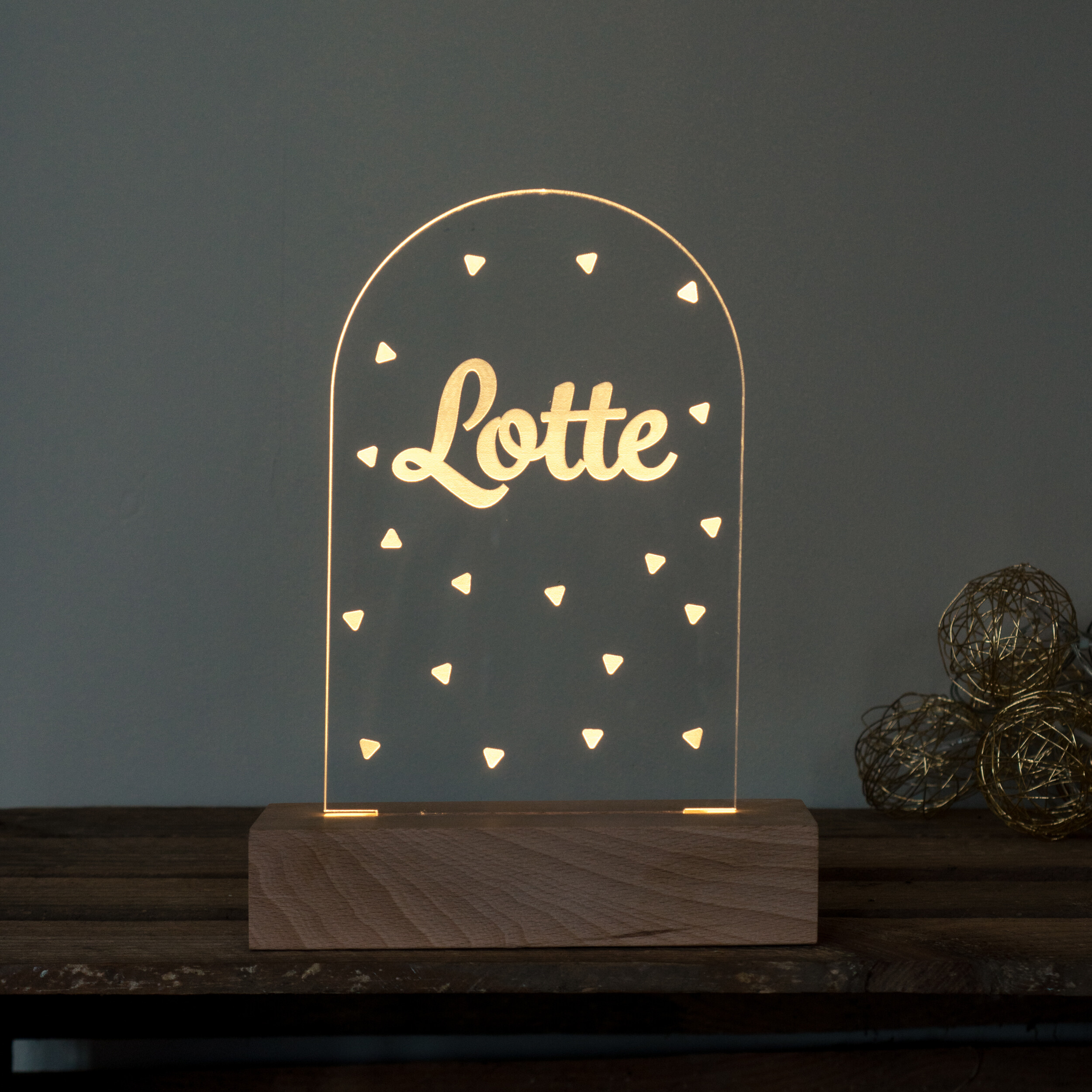 Gepersonaliseerd lampje nachtlampje geboortekaartje