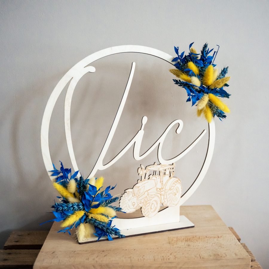 Naamcirkel rond met droogbloemen - LIGHT - Afbeelding 8