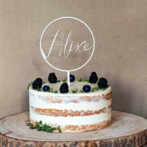 Caketopper hout cirkel gepersonaliseerd Alice taarttopper taart topper decoratie gepersoniseerd