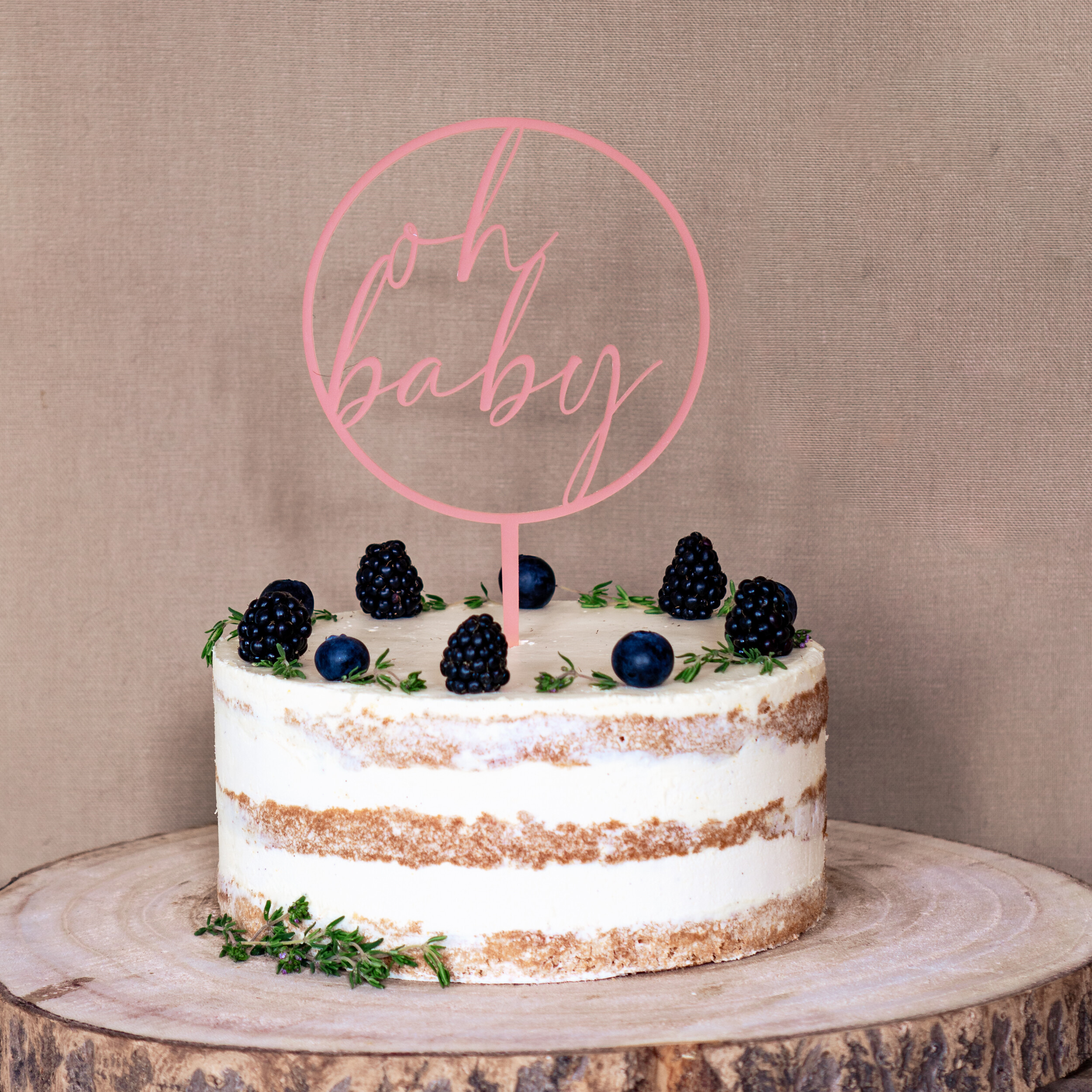 Caketopper taarttopper plexi frost roze