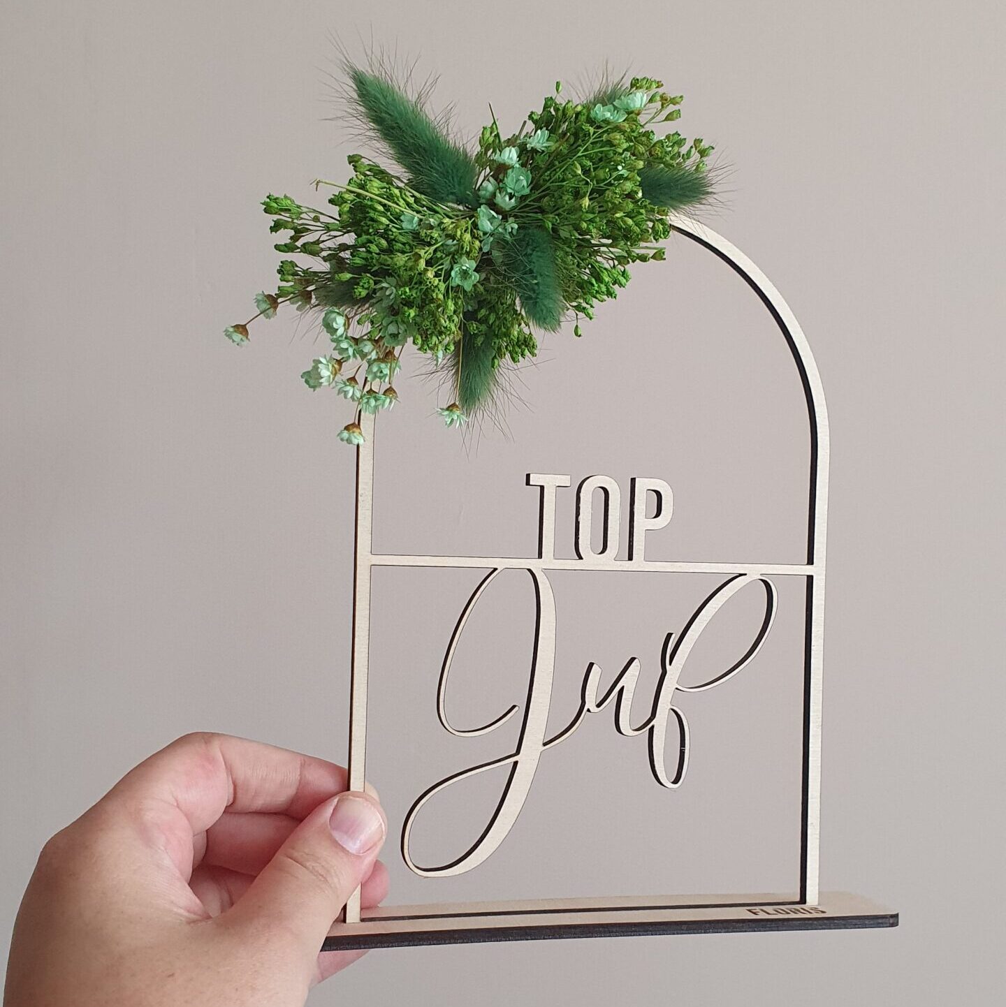 20221217 – BTLC – Boogje met droogbloemen - TOP Juf - Einde schooljaar - jufcadeau