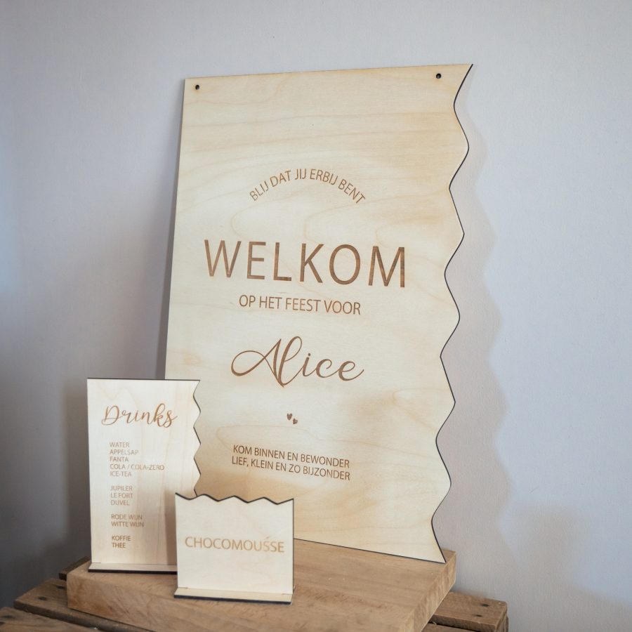 Menukaarten hout (verschillende ontwerpen mogelijk) - Afbeelding 5