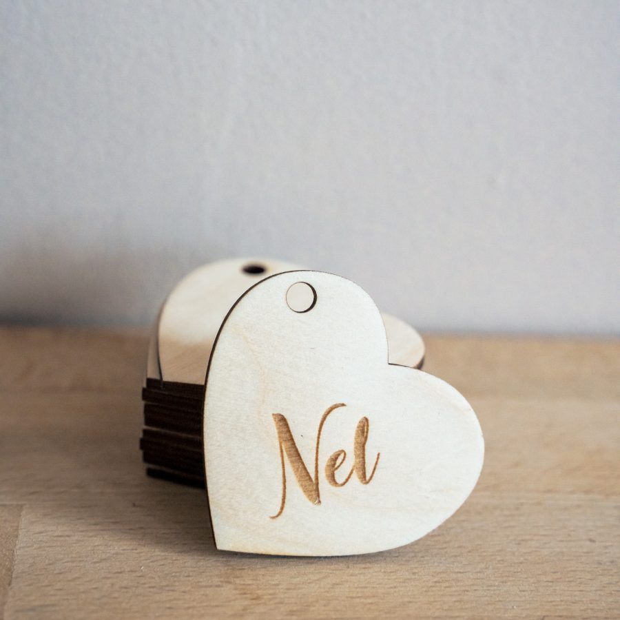Houten labels doopsuiker