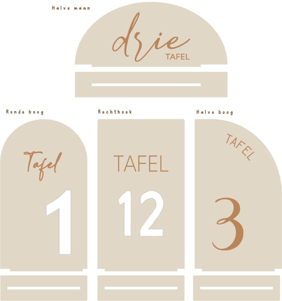 Tafelnummers hout (verschillende ontwerpen mogelijk) - Afbeelding 6