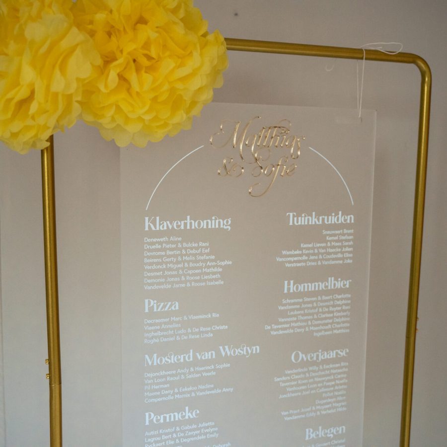 tafelschikking seating plan huwelijk trouw plexi 3D