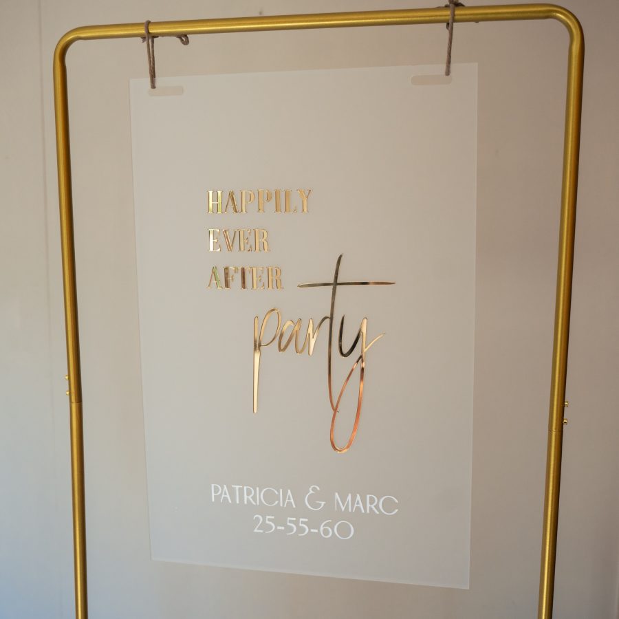 welkomstbord huwelijk trouw plexi 3D luxe
