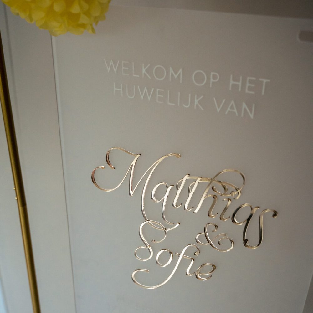 welkomstbord huwelijk trouw plexi 3D luxe
