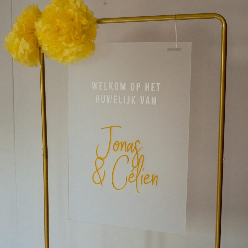 welkomstbord huwelijk trouw plexi 3D luxe