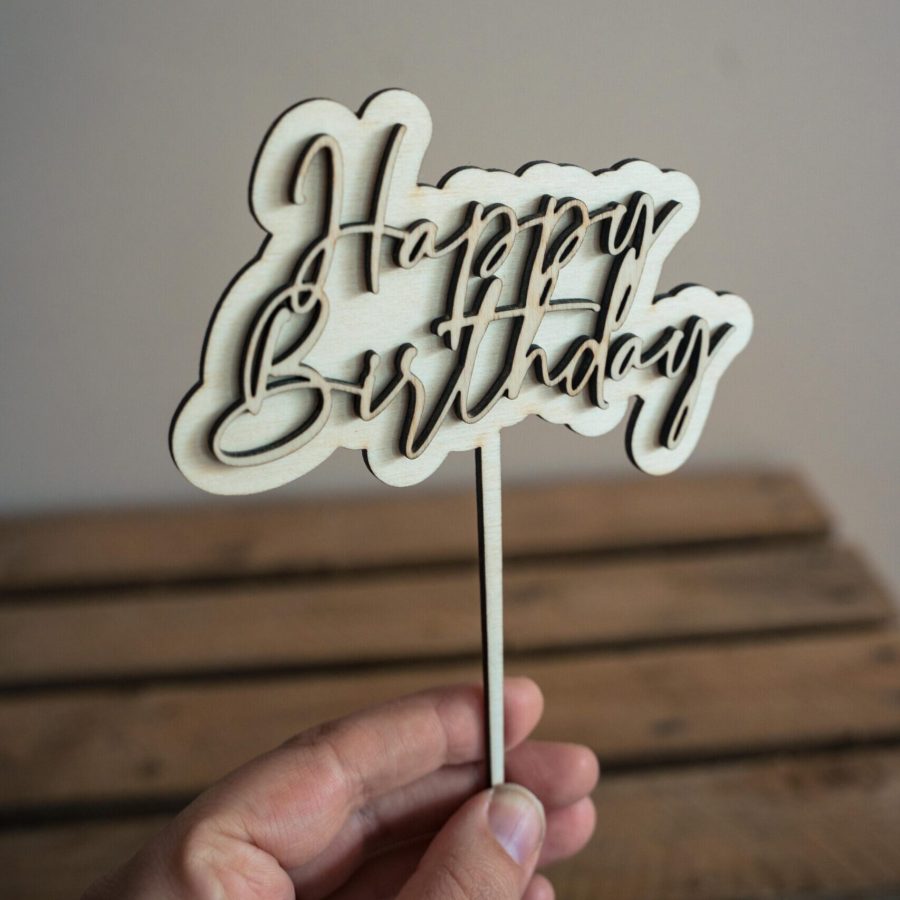 Caketopper hout 3D
