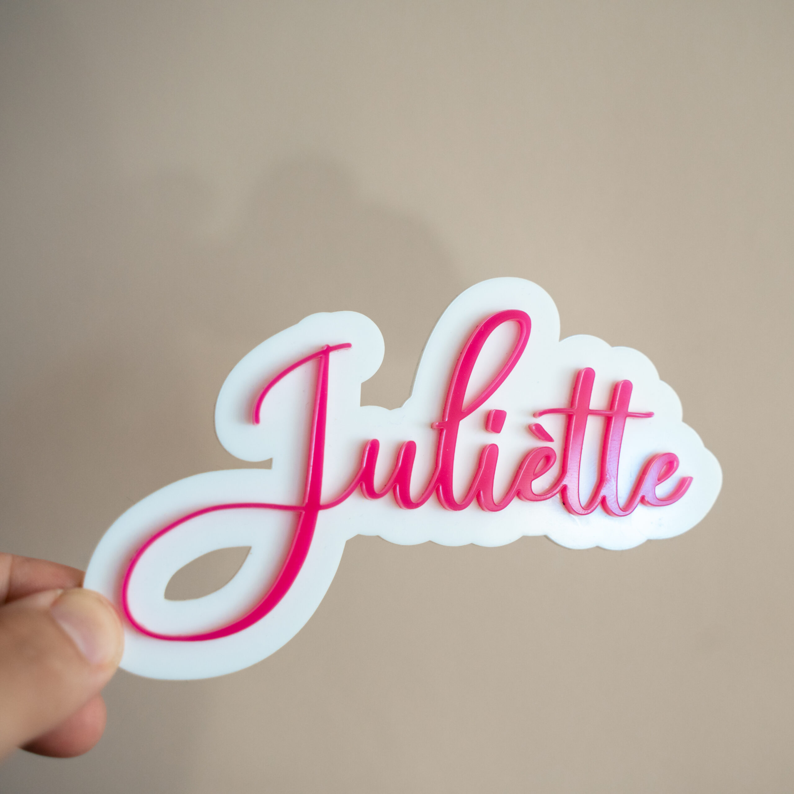 Cakeside caketopper gepersonaliseerd plexi taartdecoratie 3D