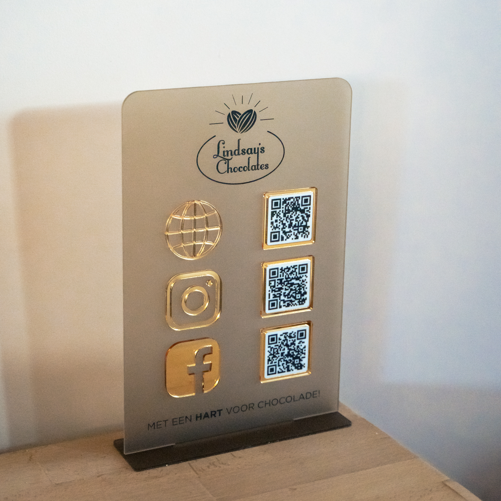 Social media sign qr code business plexi acryl review