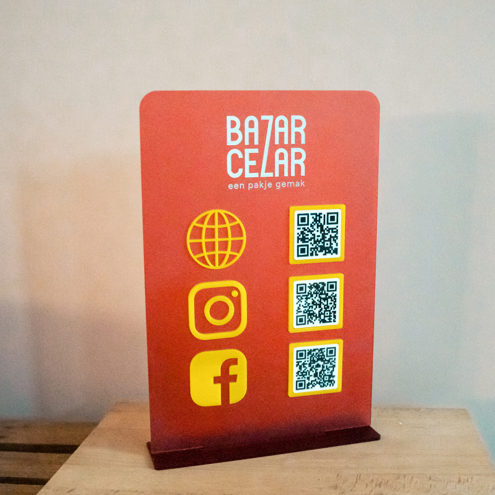 Social media sign qr code business plexi acryl