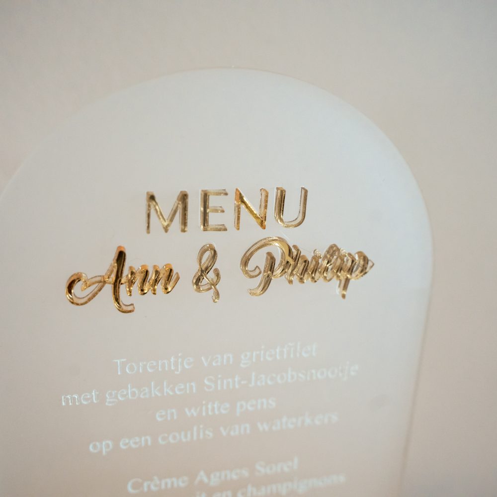 Menukaarten plexi 3D