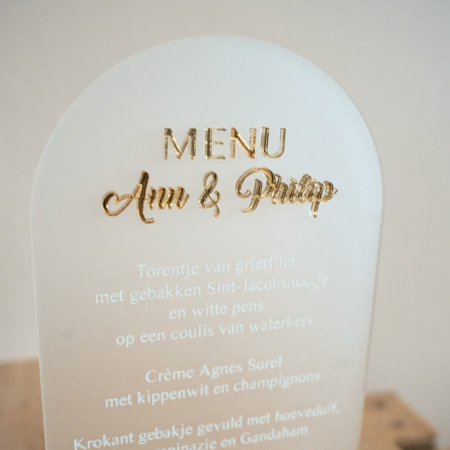 Menukaarten plexi 3D