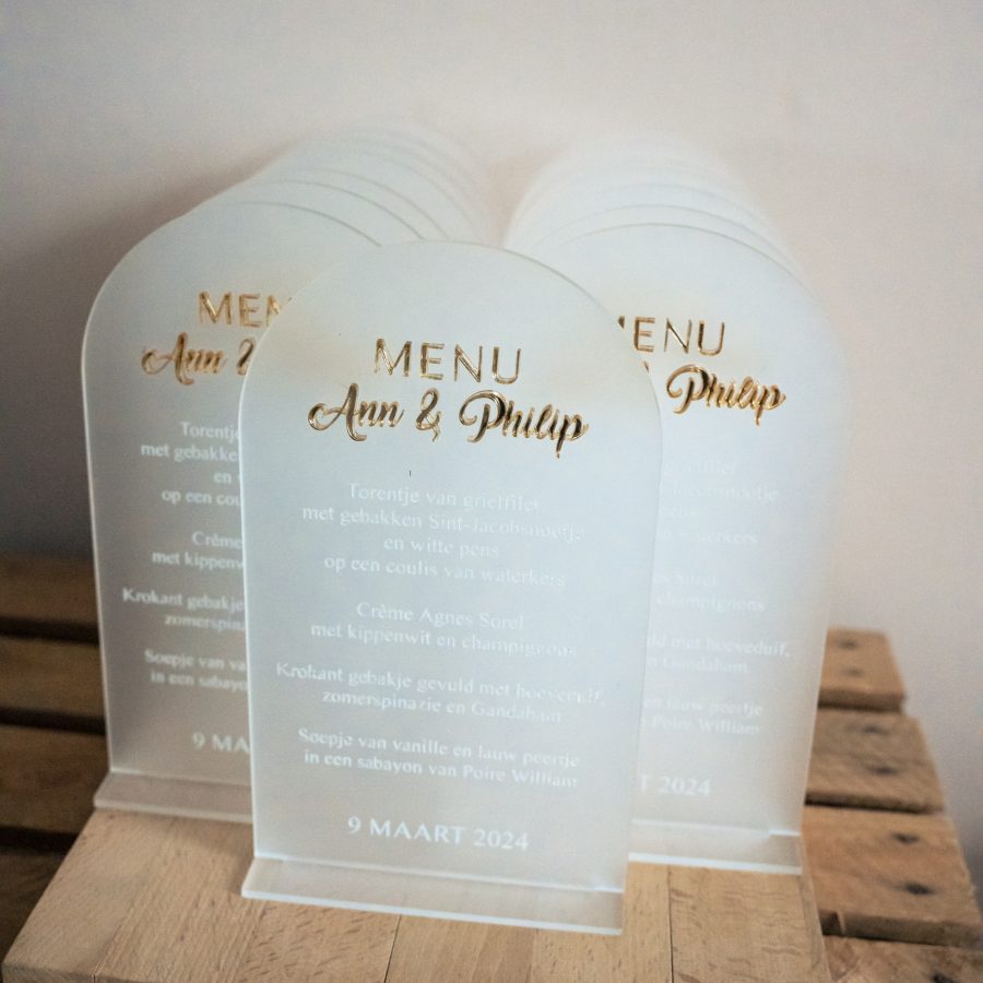 Menukaarten plexi 3D