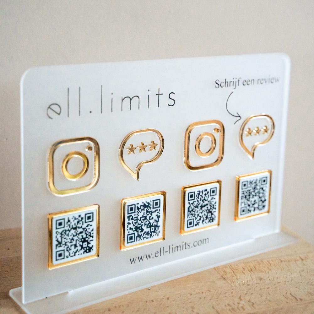 Social media sign qr code business plexi acryl review
