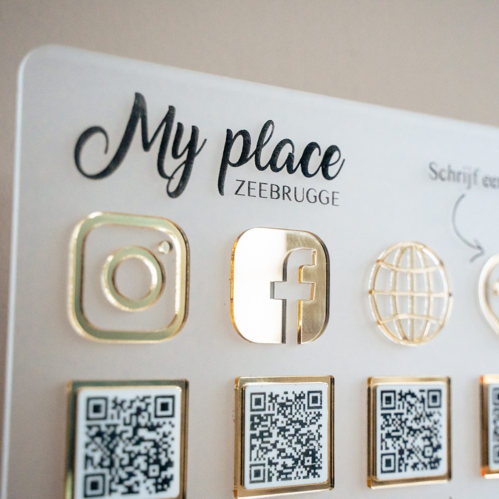 Social media sign qr code business plexi acryl