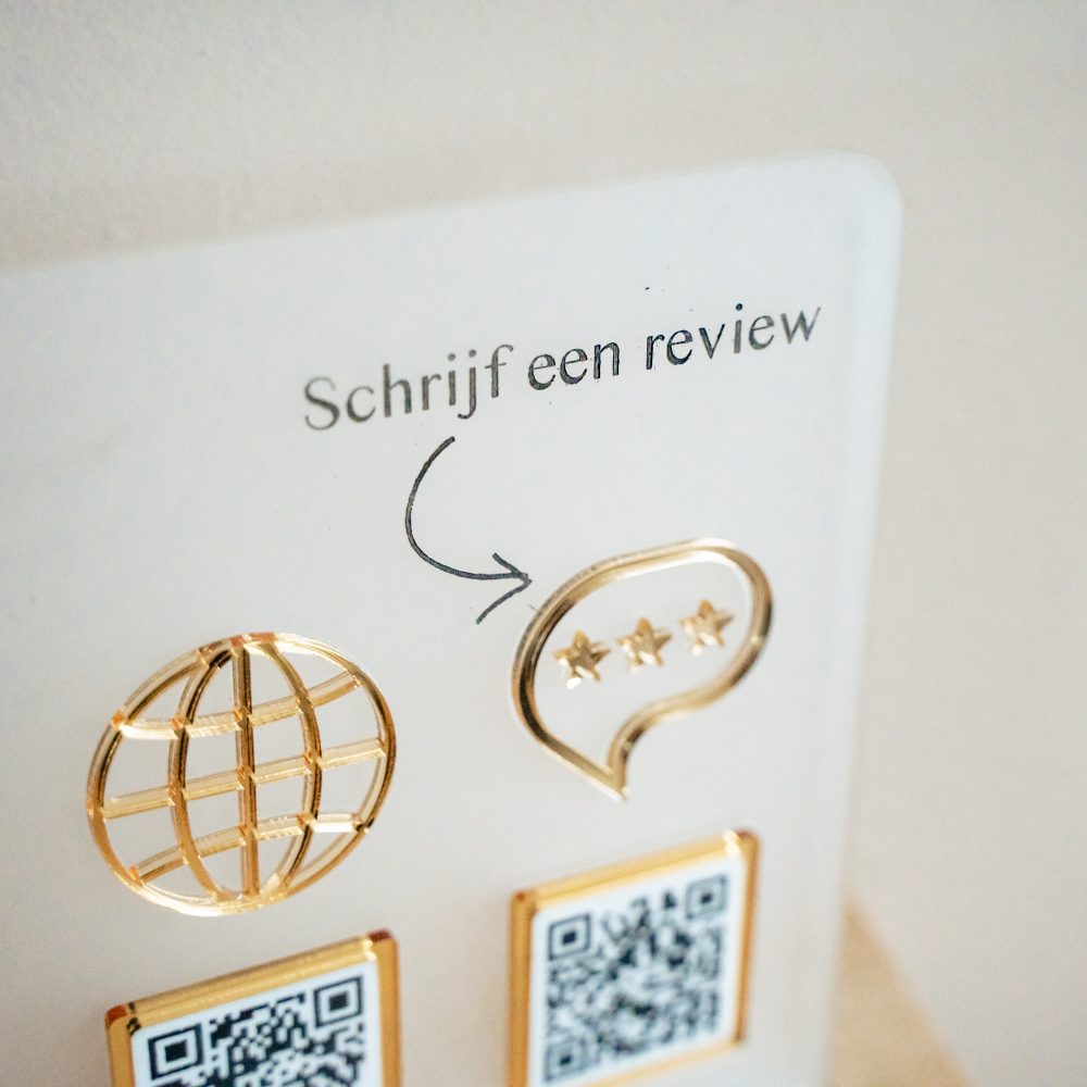 Social media sign qr code business plexi acryl review