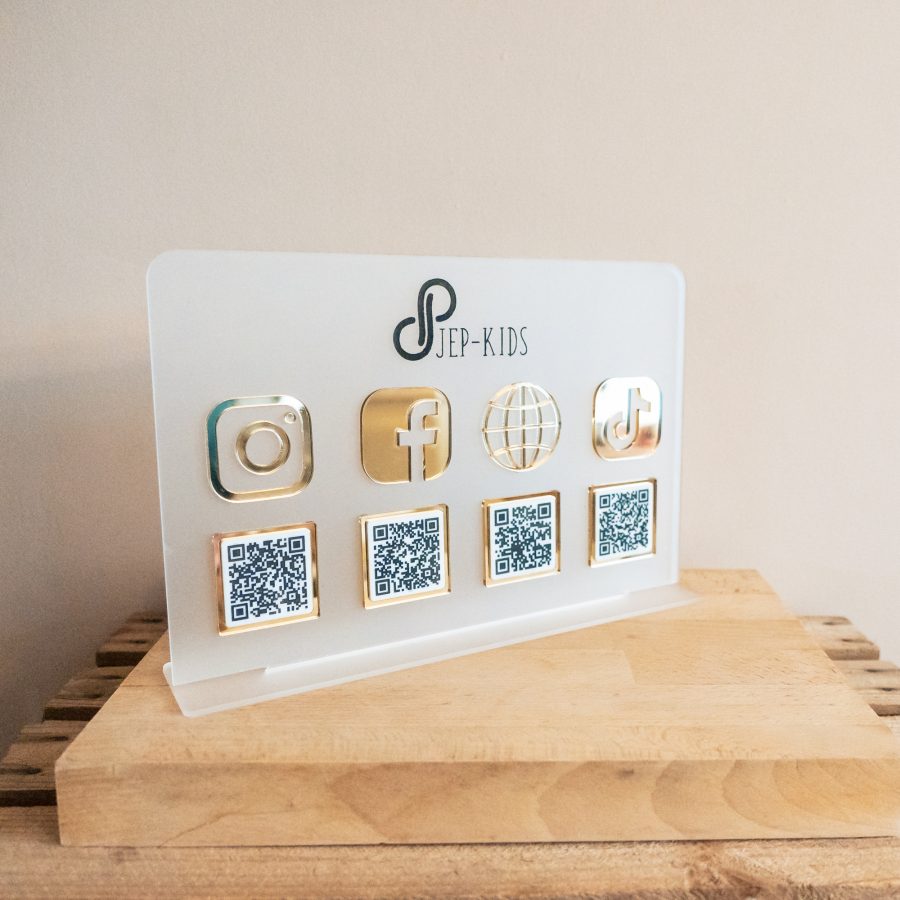 Social media sign - liggend met 4 QR-codes - Afbeelding 7