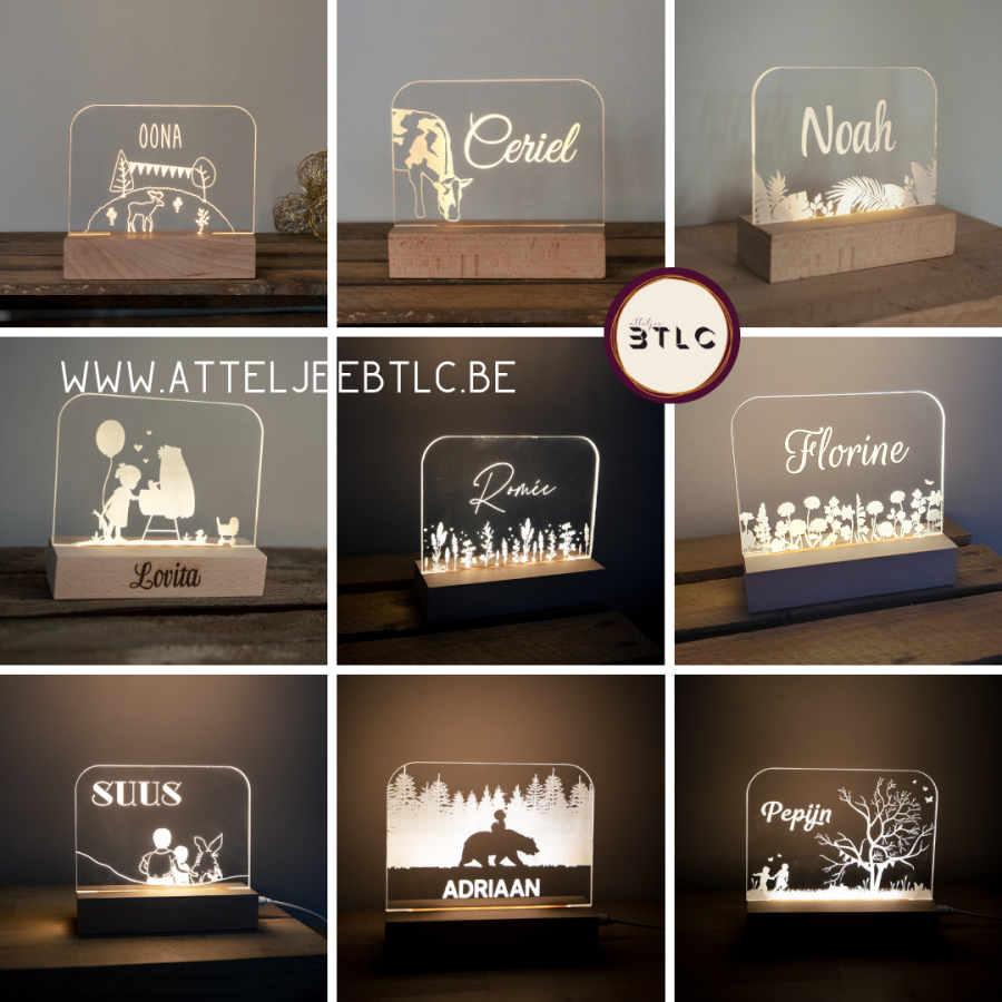 Gepersonaliseerd lampje - rechthoek afgerond - Afbeelding 4
