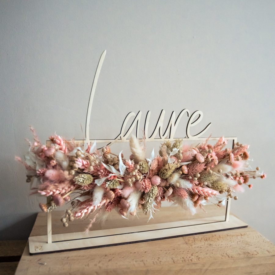 Houten naam op voetje met droogbloemen - Afbeelding 13