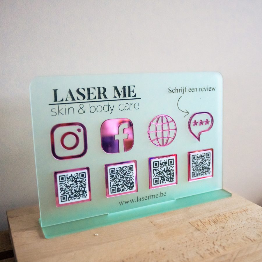 Social media sign qr code business plexi acryl