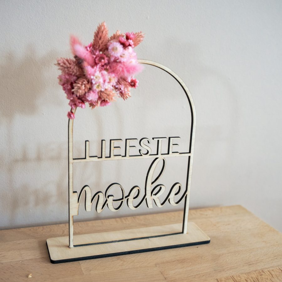 Boogje met droogbloemen - Eigen tekst (twee woorden) - Afbeelding 4
