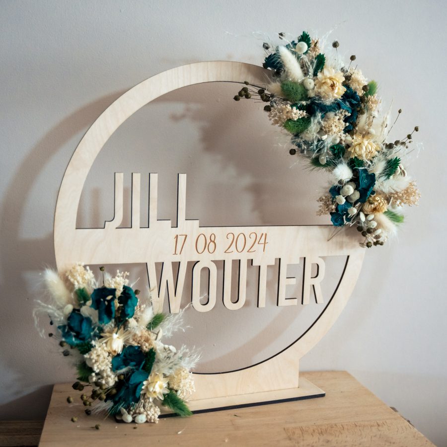 Naamcirkel rond met droogbloemen - FULL - Afbeelding 21