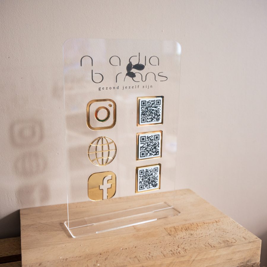Social media sign - staand met 3 QR-codes - Afbeelding 8