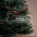 Doorzichtige kerstbal met naam - voor hond