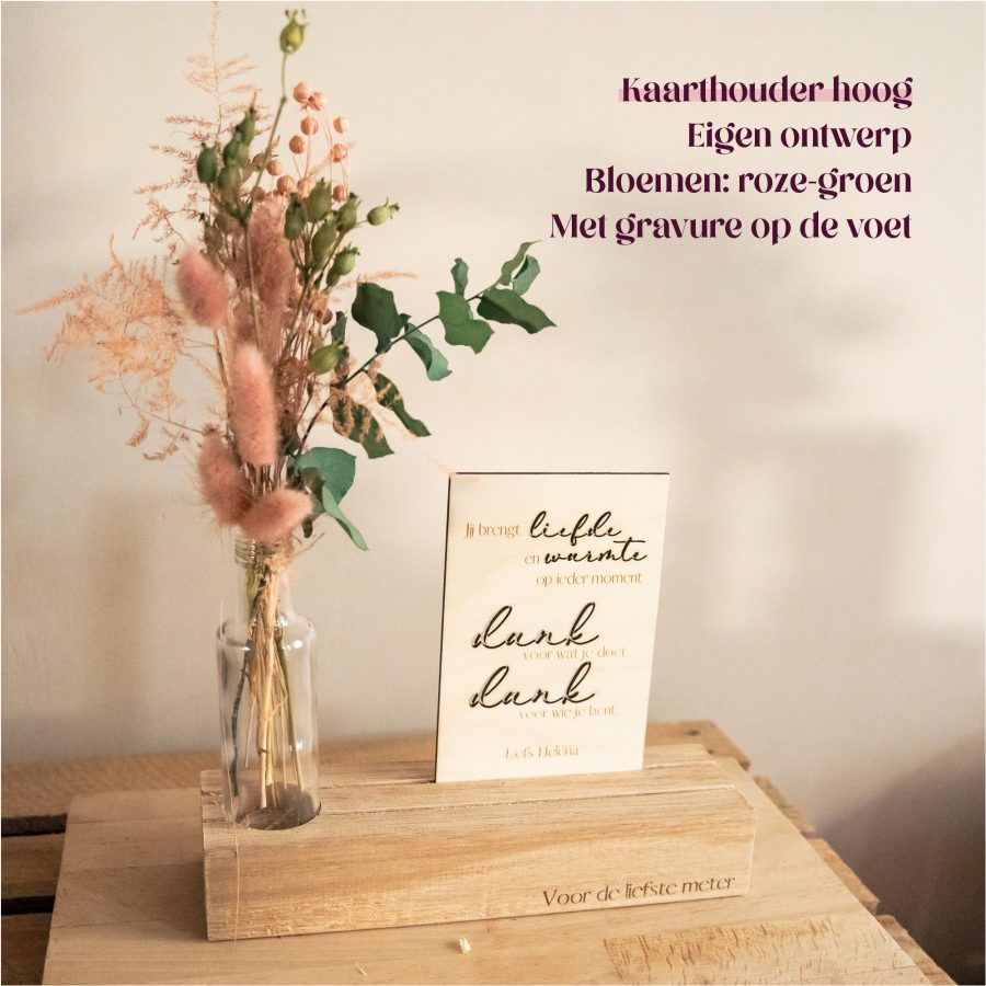 Kaarthouder hoog met droogbloemen - Afbeelding 4