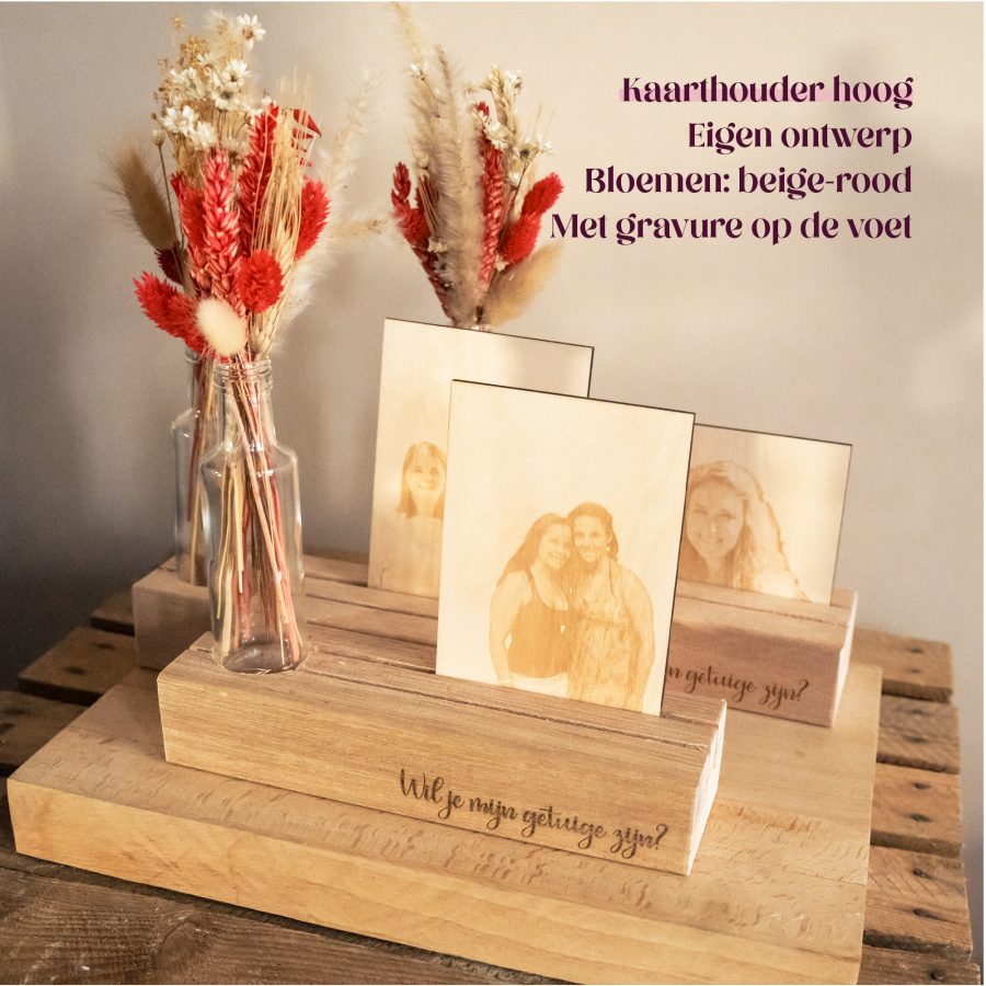 Kaarthouder hoog met droogbloemen - Afbeelding 12